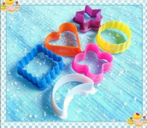 Luna Fiore Cerchio Cuore Biscotto e Stella. Stampi incisione Tagliapasta Set 6 pz.