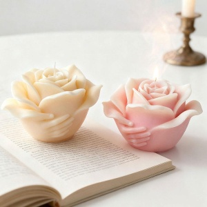 Stampo Artigianale In Silicone Per Sapone E Artigianato - Forma Di Rosa Media/Grande, Oggetto Riprodotto 7,5x8,4 Cm, Resistente Da -50° A +180°