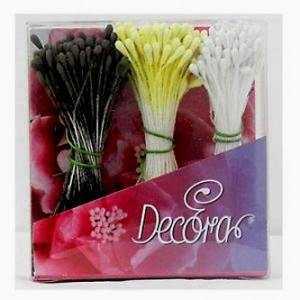Pistilli Bianchi, Nero e Gialli per Fiori 864 pz. Decora