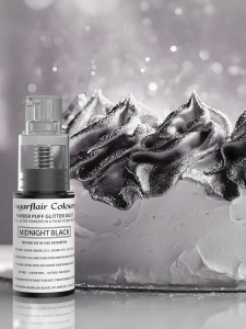 Polvere Spray Glitter Nero perlescente. Naturale 100% ed edibile per Candele e Saponi