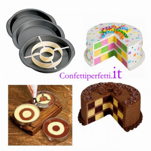 Scacchiera Tonda. Set di 4 Stampi per realizzarla a strati. Wilton - Img 2