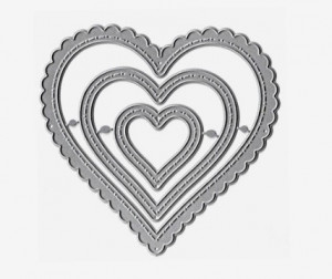 Cuore decorato. 4 Fustelle sottili metalliche per Scrapbooking
