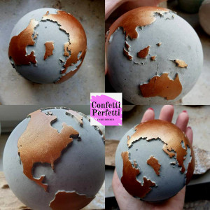 Globo Terra 3/D con tutti i continenti. Fantastico stampo in silicone