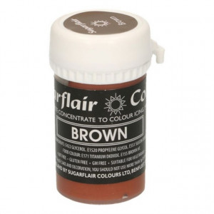 Marrone. Linea Pastello. Colorante in Gel concentrato. Brown. Sugarflair - Img 3