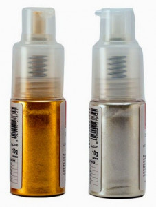 Oro e Argento.Coloranti Spray Lucidanti in polvere.SugarFlair