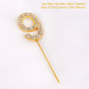 Oro e Argento. Eleganti Numeri Strass Glitterati molto luminosi. Cake Topper - Img 4