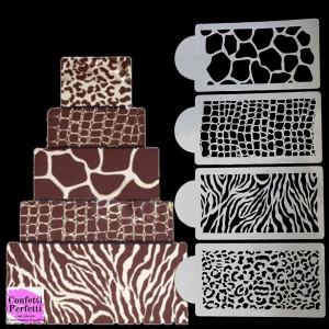 stencil Pelle di Zebra Leopardo Coccodrillo e Giraffa
