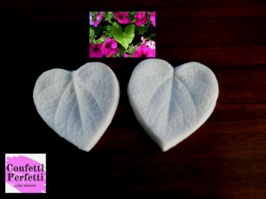 Petunia Foglia di 7 cm. Doppio stampo in silicone