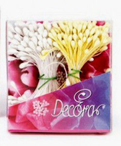 Pistilli Bianco Perla e Giallo Opaco per fiori 288 pz. Decora