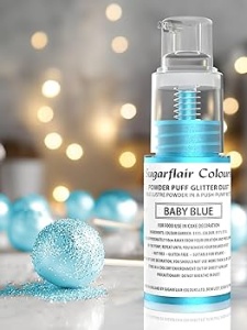 Polvere Spray Glitter Baby Blue perlescente. Naturale 100% ed edibile per Candele e Saponi