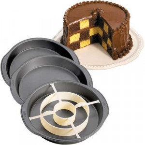 Scacchiera Tonda. Set di 4 Stampi per realizzarla a strati. Wilton - Img 3
