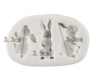 Simpatici Conigli Stampo in Silicone 