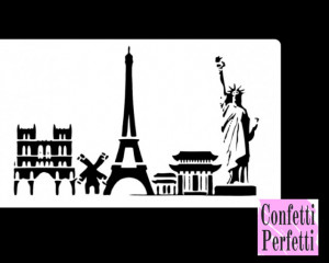 Statua della Libertà e Torre Eiffel stencil