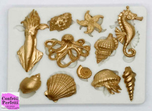 Grande Stampo Mare. Calamaro Piovra Conchiglie Cavalluccio in silicone ad alta definizione