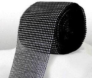  Nero Bordo Strass Alto 10 cm con 24 file