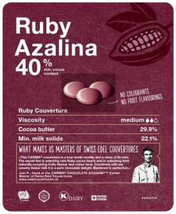 Ruby Azalina 40%. Gocce di cioccolato. 