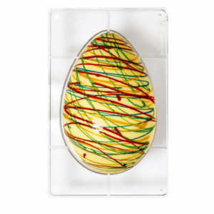Stampo Uovo di Cioccolato. 500 gr. con 1 Cavità. Policarbonato Rigido. Pasqua Decora