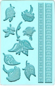 Boccioli e Fiori più 2 bordi decorativi. Stampo in silicone