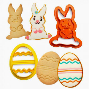 Coniglio e Uovo decorato. Pasqua Due Tagliabiscotti