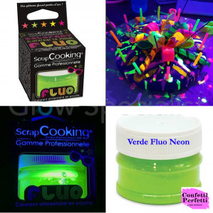 Effetto NEON. Fluo Scrapcooking. Coloranti alimentari in polvere verde