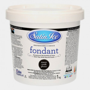 Nera.1 Kg. SATIN ICE. Pasta di zucchero Certificata Kosher. Gluten Free