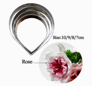Petalo Rosa. 4 grandi Cutter in Metallo