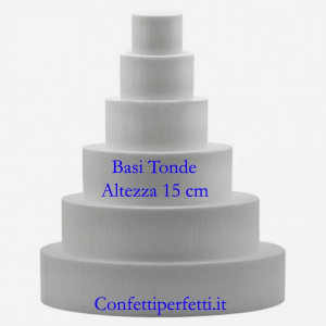 Altezza 15 cm. Basi in polistirolo Dummy Tonde.