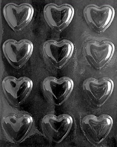Cuori. Stampo per cioccolato in policarbonato