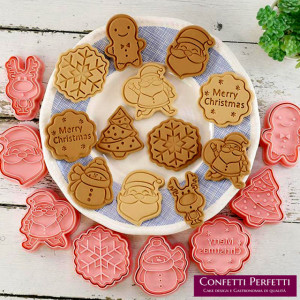 Lékué Set 3 Stampini Per Biscotti Di Natale - Albero, Fiocco Di Neve, Cuore - Ottimizza La Pasta - Gioco Bambini
