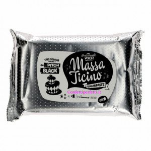 Nera Massa Ticino. Per Copertura e Modellaggio. Sugarpaste - Pitch Black 1 kg. Senza Glutine.