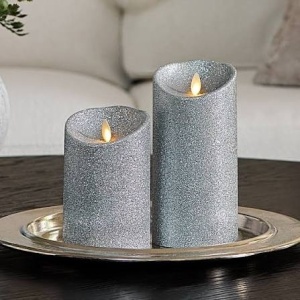 Argento polvere glitter candele