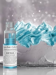 Polvere Spray Glitter Baby Blue perlescente. Naturale 100% ed edibile per Candele e Saponi