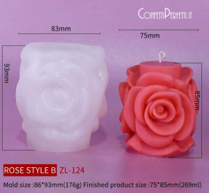 stampo silicone rosa Candela cera pillar