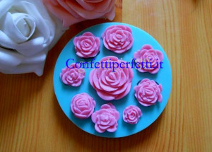 9 piccole Rose. Stampo in silicone