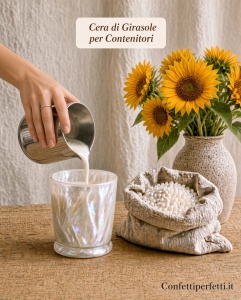 Cera di girasole extra bianca per candele in contenitore