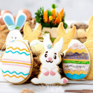 Coniglio e Uovo decorato. Pasqua stampo