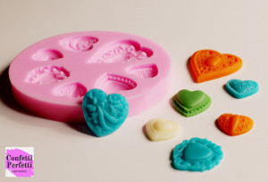 Cuori decorati Stampo in silicone
