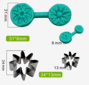 Stampo silicone Margherita con Cutter in metallo per il cake design