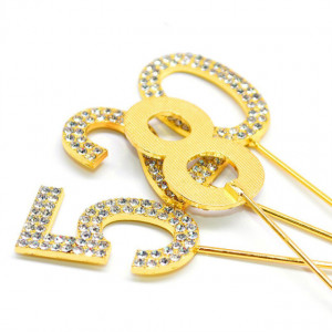 Oro e Argento. Eleganti Numeri Strass Glitterati molto luminosi. Cake Topper - Img 8