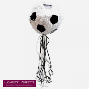 Pallone da Calcio con filamenti bianchi e neri. Grande Pignatta o Pentolaccia di 35 cm