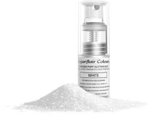 Polvere Spray Glitter Bianco perlescente. Naturale 100% ed edibile per Candele e Saponi