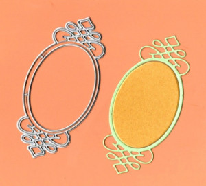 Specchio Ovale decorato. Fustelle sottili metalliche per Scrapbooking