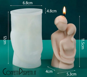 Uomo Donna abbracciati candela stampo