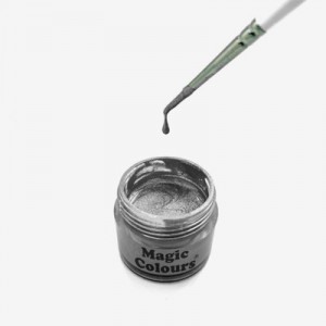 Argento. Colorante Scintillante e molto luminoso per Pittura. Kosher e Gluten Free. Magic Colours