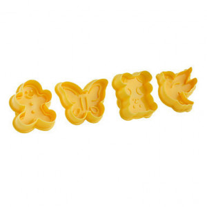 Farfalla Colomba Biscottino e Orsetto. Set 4 Stampi Tagliapasta. - Img 1