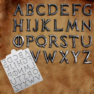 Lettere Metallo Medio Evo effetto Acciaio in silicone