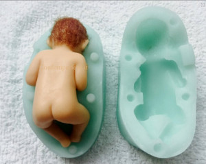 Neonato che dorme Stampo in silicone per il cake design