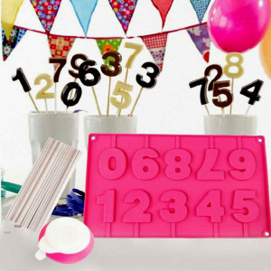 Numeri  Stampo in Silicone per Cake Pops cake design