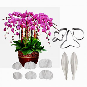 Orchidea  stampo in silicone + 3 Cutter in metallo