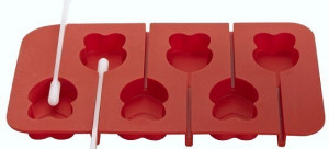 Stampo in Silicone per Cake Pops Doppio Cuore, Fiori e Stelle con 6 stecchette incluse - Img 3